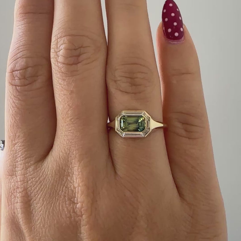 OOAK-Parti-Sapphire-Trapezoid-Diamond-Engagement-Ring-VIDEO