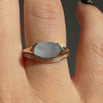 Blue-Mist-East---West-Oval-Milky-Sapphire-Ring-SET-VIDEO