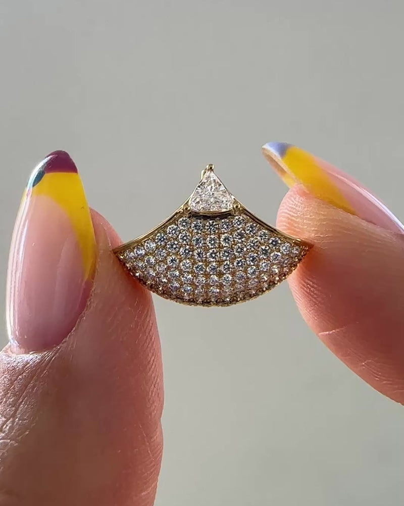 Trillion-Diamond-Fan-Earrings-with-Brown-Diamond-Accent-VIDEO