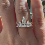 Nouveau-Five-Pear-White-Diamond-Engagement-Ring-video