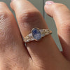 Delicate-Parti-Sapphire-Engagement-Ring-with-Tapered-Diamond-Ornaments-OOAK-VIDEO