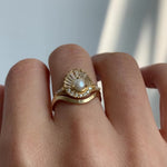 Diamond-and-Pearl-Engagement-Ring-Baguette-Diamond-Shell-Ring-Set-Video