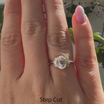 Ready to Ship - Oval Engagement Ring with Art Deco Baguette Element - 1 carat (size US 4-8)