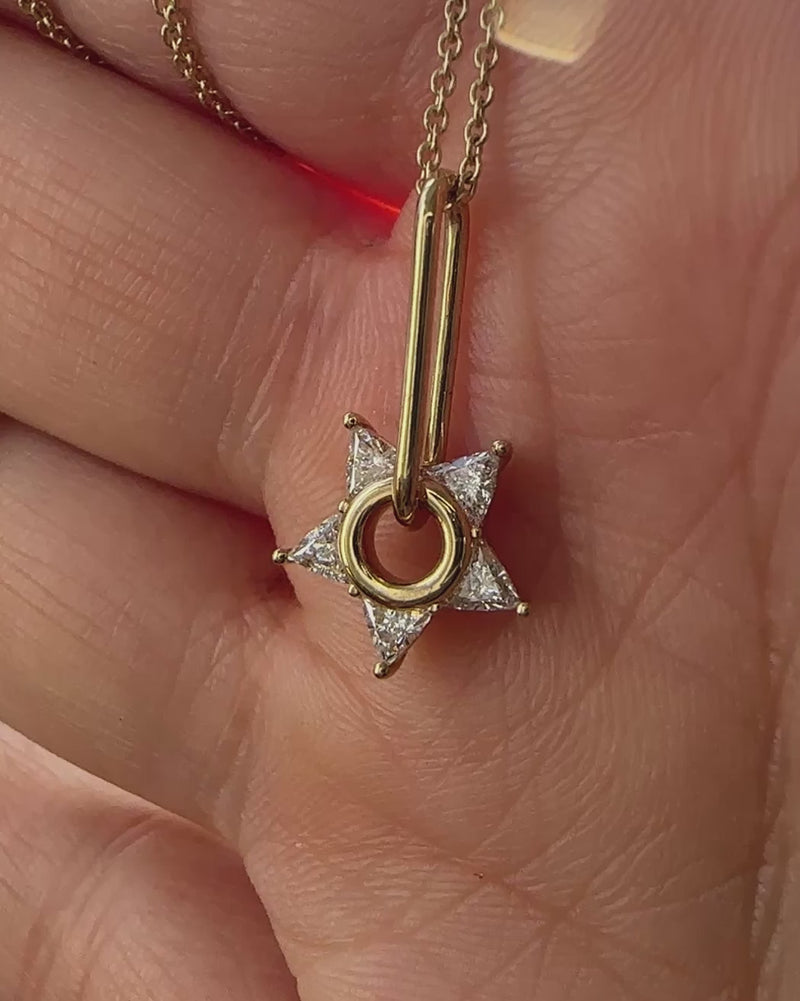Trillion-Diamond-Star-Pendant-Necklace-in-18K-Gold-Video
