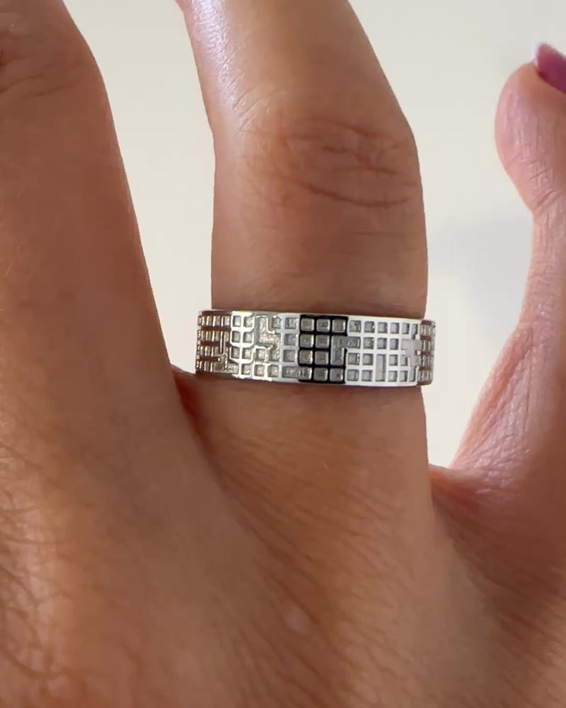 Platinum-Grid-Wide-Wedding-Band-VIDEO