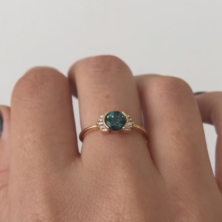 Teal_Sapphire_Ring_with_Baguette_Diamond_Wings_VIDEO