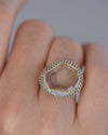 Aquarelle Portrait Cut Montana Sapphire Halo Ring