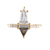 Ready to Ship - Shield Diamond Ring with Grey Triangle Diamond  - OOAK (size US 5.25-6.25)
