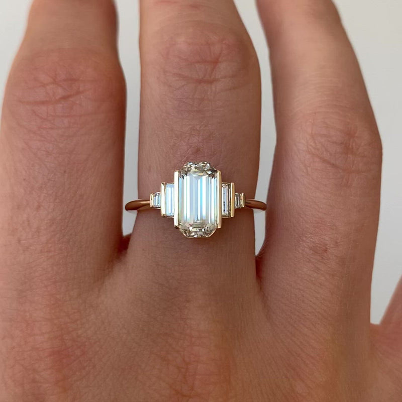 Eva | Emerald Lab-Grown Diamond Engagement Ring – Kate & Kole