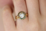 Gold Crown Ring on finger
