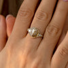Sun & Star Engagement Ring with Crescent Fancy Color Diamond - OOAK7