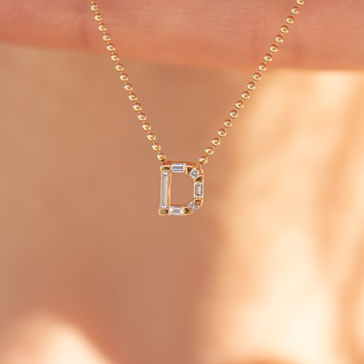 Personalized Diamond Cursive Initial Pendant Necklace 14k White Gold - RE738