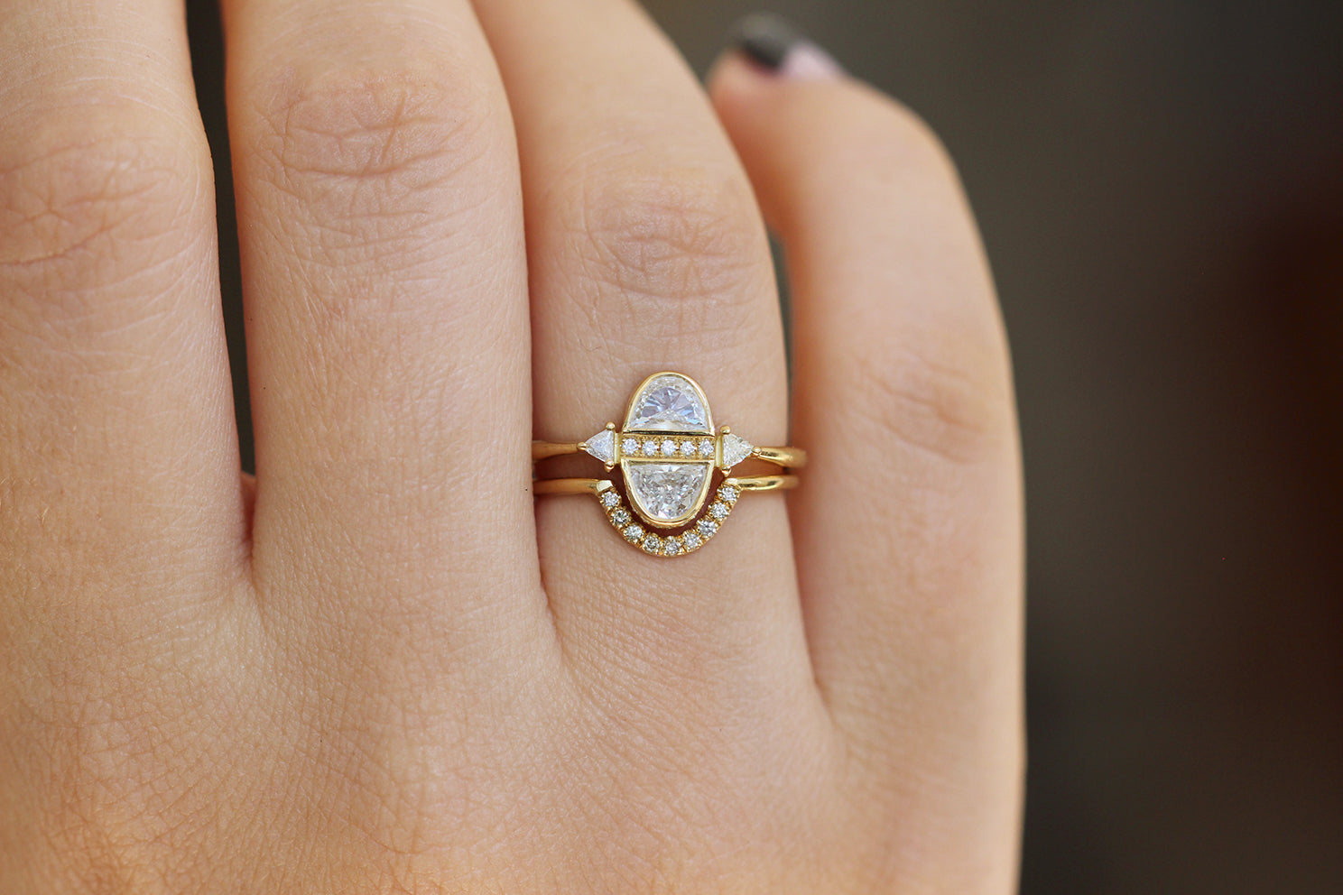 Half Moon Diamond & Sapphire Ring – Marrow Fine