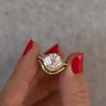 Mirrored Cluster Ring with Asscher Cut Diamond4