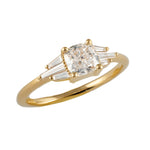 Deco Engagement Ring with Cushion Diamond1