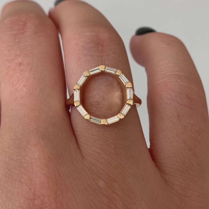 Baguette-Diamond-and-Gold-Circle-Statement-Ring-video