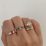 Minimalist-Diamond-and-Teal-Sapphire-Ring-Sapphire-Wedding-Ring-video