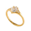 Star engagement ring with Five Triangle Cut Diamonds9