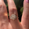 Three-Stone-Signet-Engagement-Ring-with-a-2ct-Diamond-Cut-Shield-OOAK-video