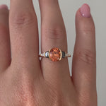 Jupiter Orange Spessartite Garnet & Black Diamond Engagement Ring