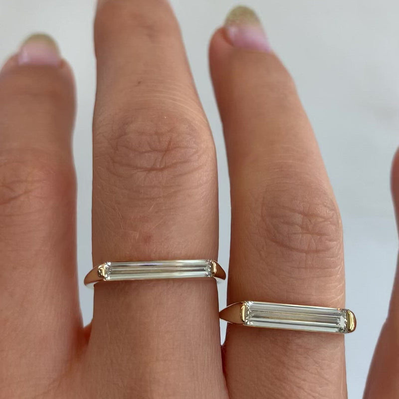 White Gold Diamond Lock Ring – Bakari Design