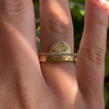 Golden Wedding Band with an Abstract Feather Engraving