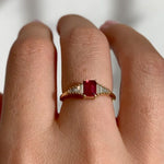 Padparadscha-Sapphire-Engagement-Ring-with-Baguette-Diamond-Detailing-video