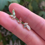 Big Sprout Marquise Diamond & Garnet Earrings