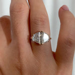 Two-Carat-Half-Moon-Engagement-Ring-with-Unique-Salt-and-Pepper-Diamonds-OOAK-closeup-video