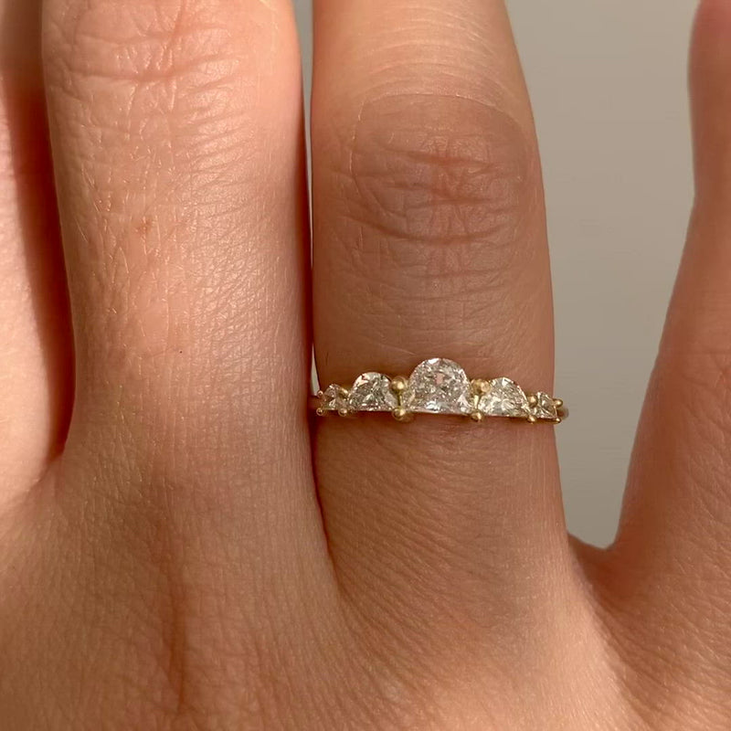 Unique-Half-Moon-Diamond-Engagement-Ring-Five-Diamond-Ring-video