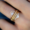 Ready to Ship - Half Moon Diamond Ring - Bohemian Engagement Ring (size US 5.5)