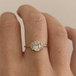 Oval Engagement Ring-with-Art-Deco-Baguette-Element-1-carat-video
