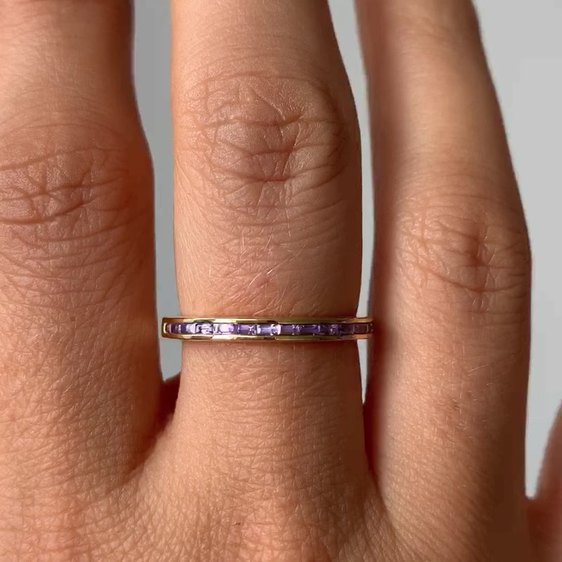 Lilac-Sapphire-Baguette-Eternity-Band-video