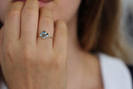 Aquamarine Engagement Ring On Ring Finger