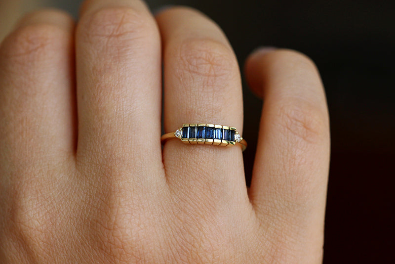 Art Deco Blue Sapphire Ring