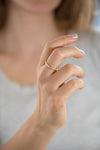Art Deco Diamond Wedding Band - Geometric Diamond Ring on Hand Side View