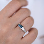 Art Deco Diamond and Sapphire Ring side