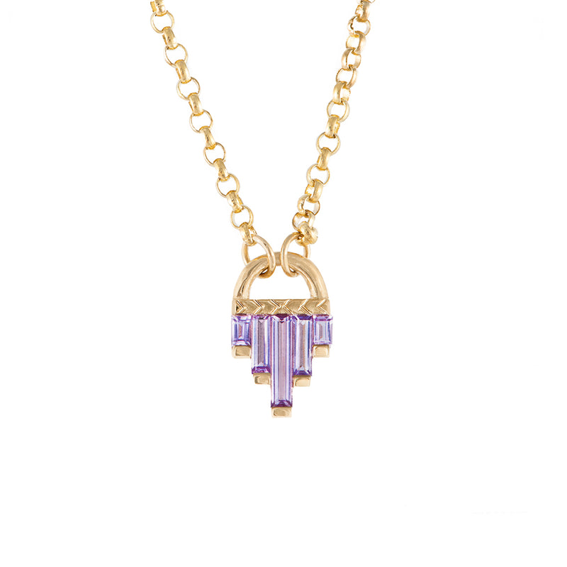 Art Deco Necklace with Lilac Sapphires