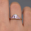 Art Deco Sapphire Ring in Lilac on Hand detail view 