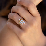 Asymmetric-Blossom-Engagement-Ring-with-Pear-Cut-Diamonds-in-set