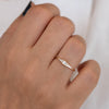Asymmetrical Engagement Ring - Arrow Diamond Ring - OOAK front shot up close 