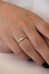 Asymmetrical Engagement Ring - Arrow Diamond Ring - OOAK on hand other angle of top 