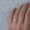 Star Diamond Engagement Ring with White Pearl marbel