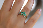 Baguette Cut Emeralds Engagement Ring In A Set