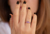 Baguette Cut Sapphire Ring - Purple and Lilac Engagement Ring Front View on Hand 