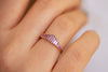 Baguette Cut Sapphire Ring - Purple and Lilac Engagement Ring Up Close View 