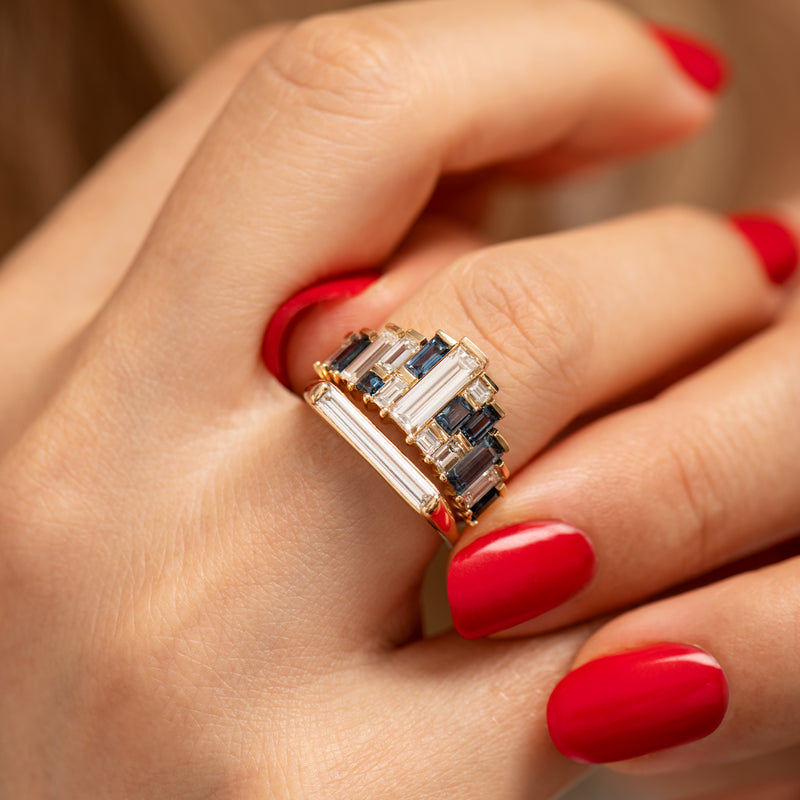 Baguette-Cut-Sapphire-and-Diamond-Tiara-Ring-in-set