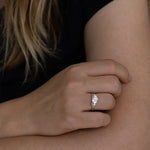 Baguette Diamond Cluster Ring - Art Deco Engagement Ring on Hand Closed Hand