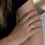 Baguette Diamond Cluster Ring - Art Deco Engagement Ring on Hand on Arm 