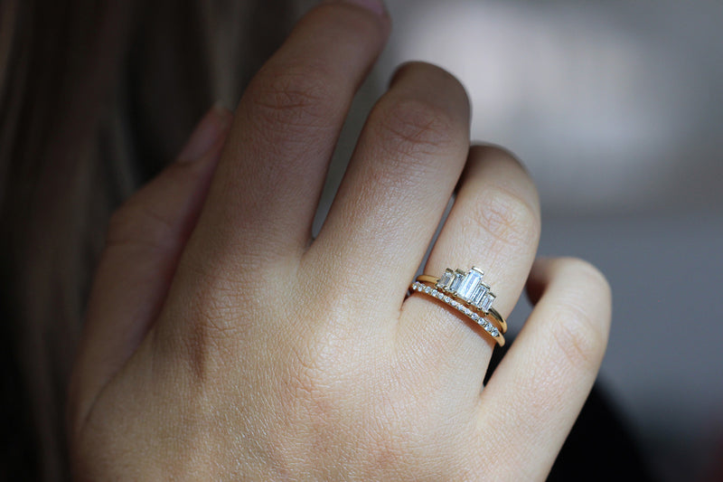 Close Up Of Baguette Engagement Ring